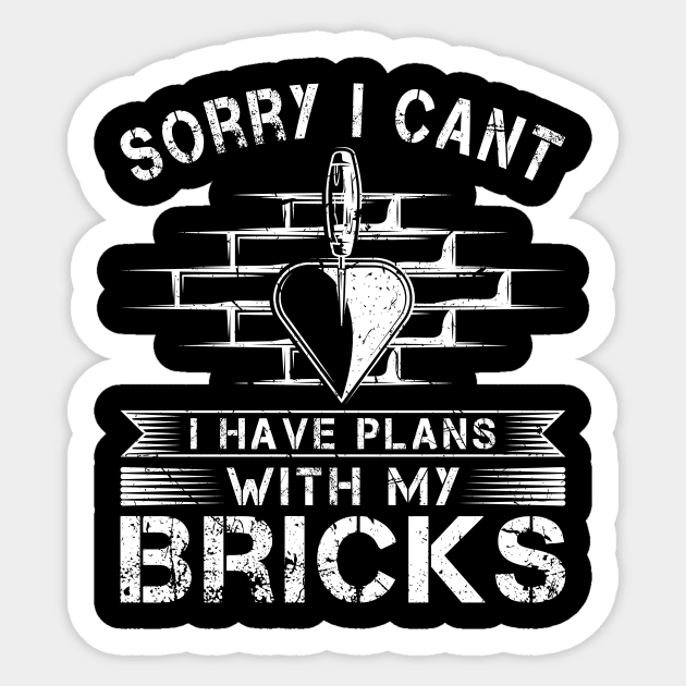 Bricks Mason Gift Bricklayer Sticker by Humbas Fun Shirts